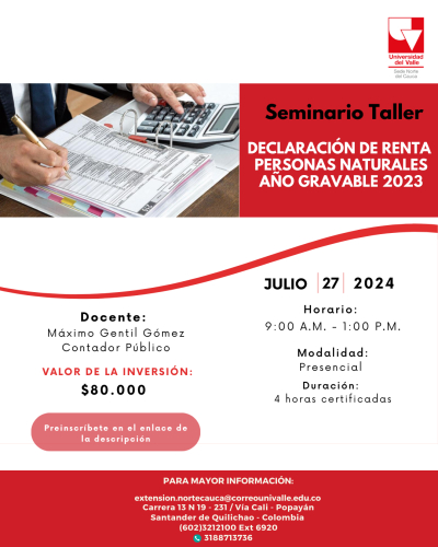 DECLARACIÓN DE RENTA PERSONAS NATURALES AÑO GRAVABLE 2023 - Sede Norte ...