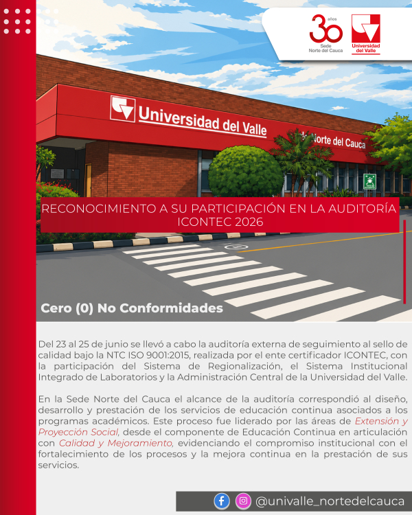 Sede Norte del Cauca participó en auditoría externa de seguimiento al sello de calidad