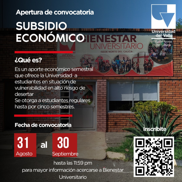 CONVOCATORIA SUBSIDIO ECONÓMICO 2026-2.