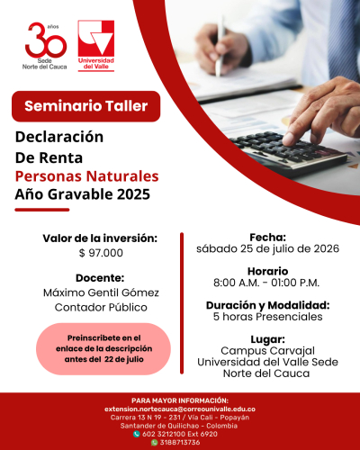 Seminario Taller: Declaración de Renta Personas Naturales – Año Gravable 2025